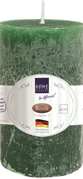 Kerze Stumpen Rustik dark green - dunkelgrün Ø 6cm, Höhe 10cm