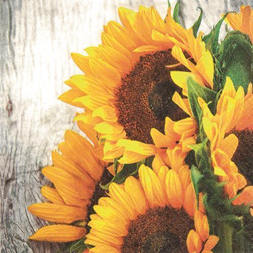 20 Servietten Clara - Sonnenblumenbund 33x33cm