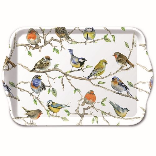 Tablett klein Birds Meeting - Treffen der Singvögel im Baum 20,8x13,6cm