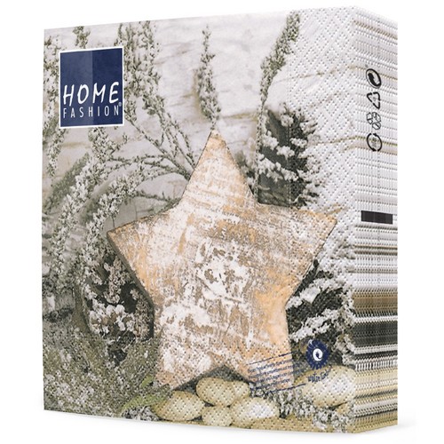 RP 20 Servietten Wooden Star - Holzstern 33x33cm