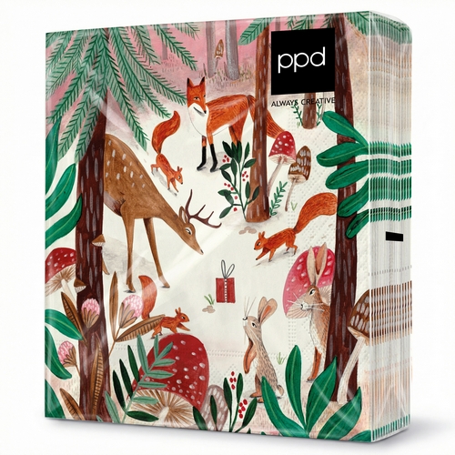 20 Servietten Lets stick together - Waldtiere finden Geschenk 33x33cm