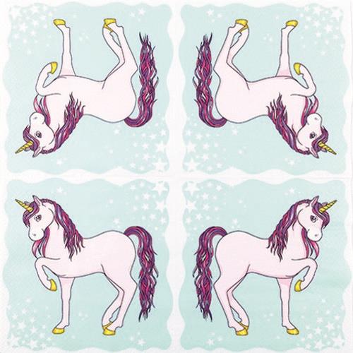 20 Servietten Unicorn - Rosa Einhorn 33x33cm
