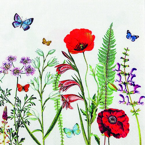 20 Servietten Meadow in Bloom - Aufblühende Wiese 33x33cm