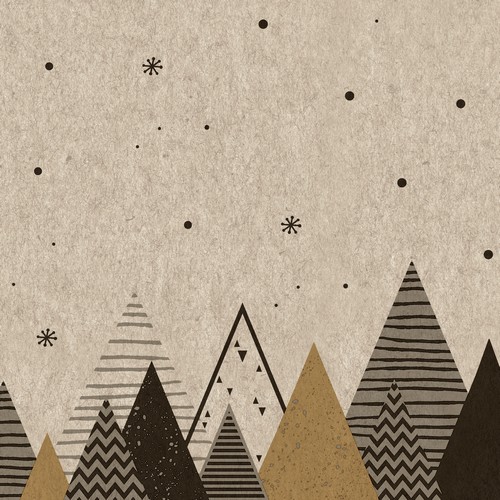 25 Servietten nachhaltig Graphic Trees - Grafische Berge 33x33cm
