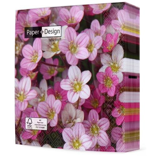 20 Servietten Floral harmony - Zarte rosa Blüten 33x33cm