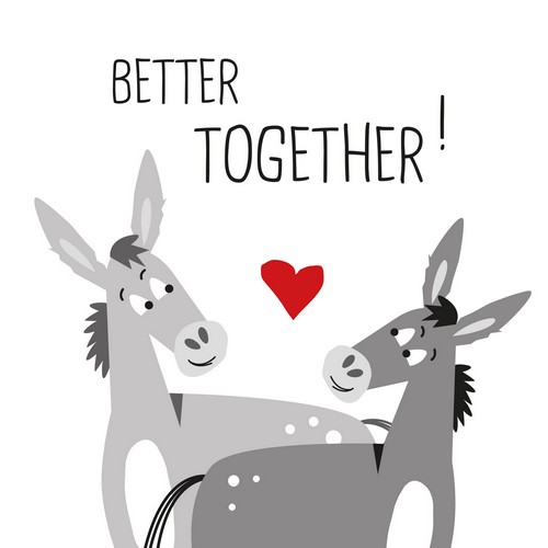 20 Servietten Donkey Love - Am Besten gemeinsam 33x33cm