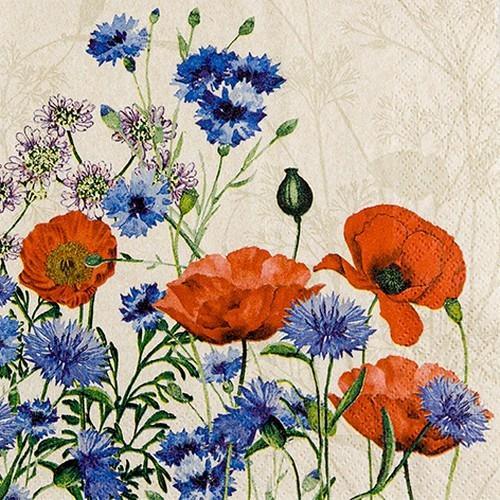20 Servietten Eco Line Wild Poppies - Wilde Mohnblumen Eco 33x33cm