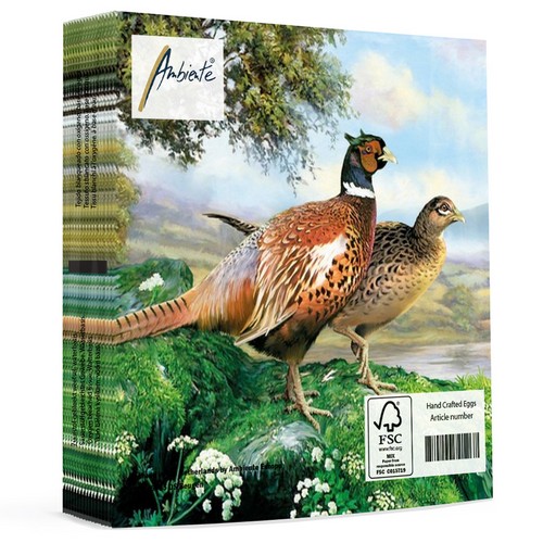 20 Servietten Pheasant - Fasane in der Natur 33x33cm