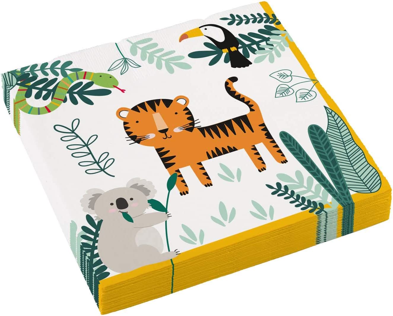 16 Servietten Get Wild - Kindliche Tiere aus dem Dschungel 33x33cm
