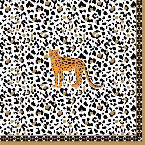 20 Servietten Coffee Mania Savanna – Leopard im Leopardenmuster 33x33cm