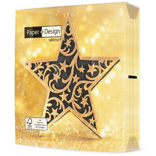 20 Servietten Glimmering star - Stern im Glanz 33x33cm