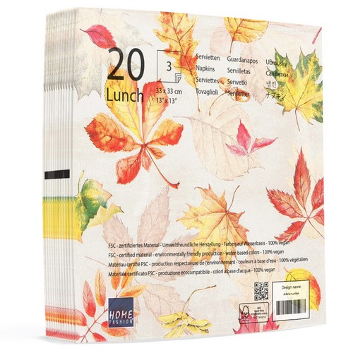 20 Servietten Scattered Foliage - Verstreute Herbstblätter 33x33cm