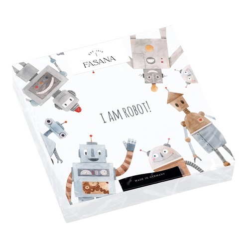 20 Servietten I am Robot - Roboter im Kreis 33x33cm