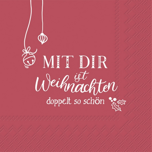 20 Servietten Mit Dir bordeaux -  33x33cm
