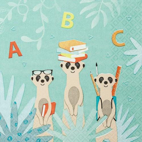 20 Servietten Have Fun - Erdmännchen in der Schule 33x33cm