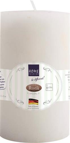 Kerze Stumpen Rustik white - weiß Ø 7cm, Höhe 12cm