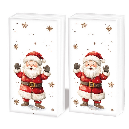 2x 10 Taschentücher Jolly Friends - Santa mit Team an Schneemänner