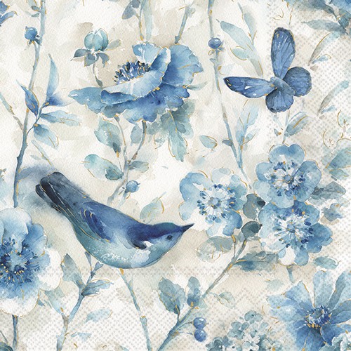 20 Servietten Lani - Naturszene in blau 33x33cm