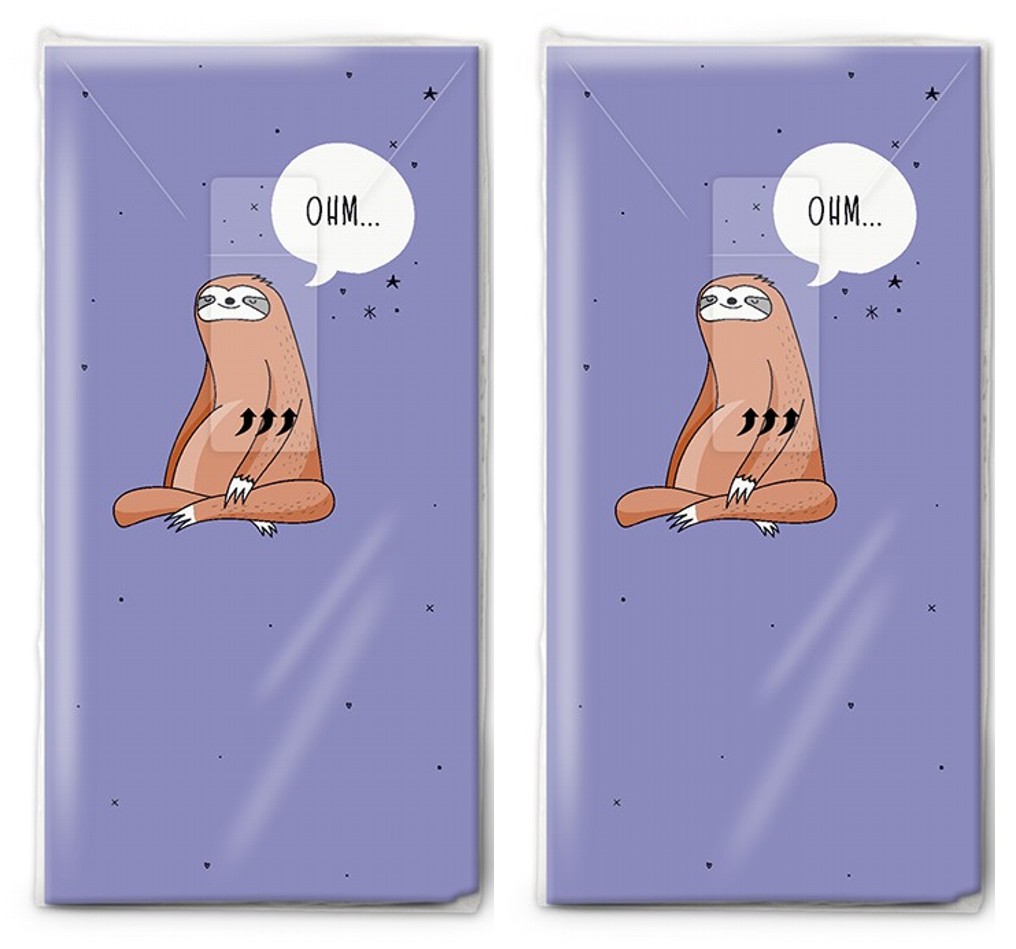 2x 10 Taschentücher Ohm - Faultier - Entspannt