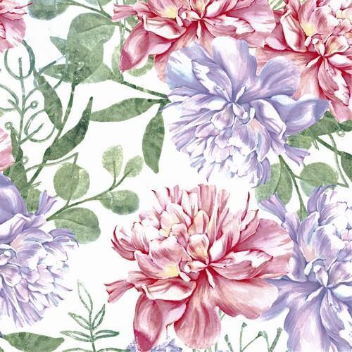 20 Servietten Pastel Flowers - Blumen in Pastell 33x33cm