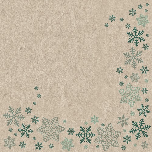 25 Servietten nachhaltig Snowflakes - Bordüre an Schneekristalle 33x33cm