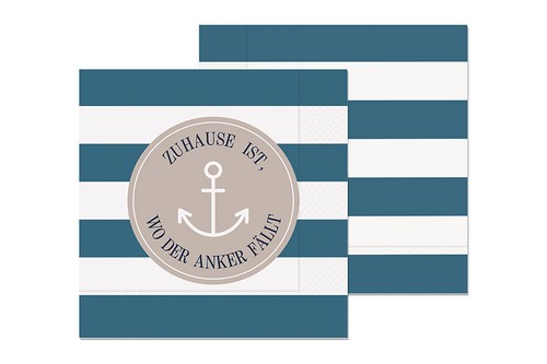 20 Servietten Anker - Anker fällt Zuhause 33x33cm