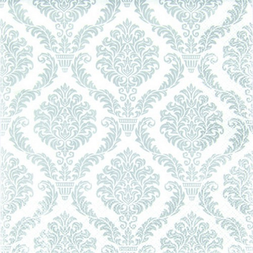 12 Airlaid Servietten Elegant silver - Muster silber 40x40cm