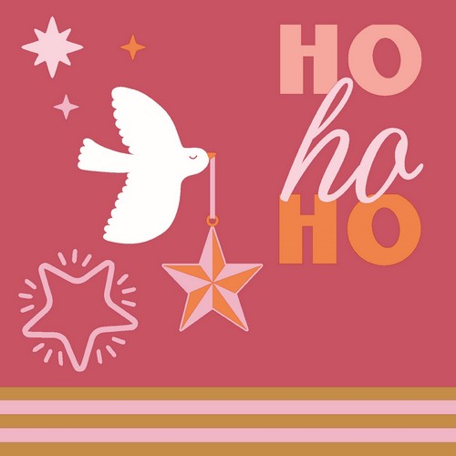 20 Servietten Festive Joy - Festliche Taube an Weihnachten 33x33cm