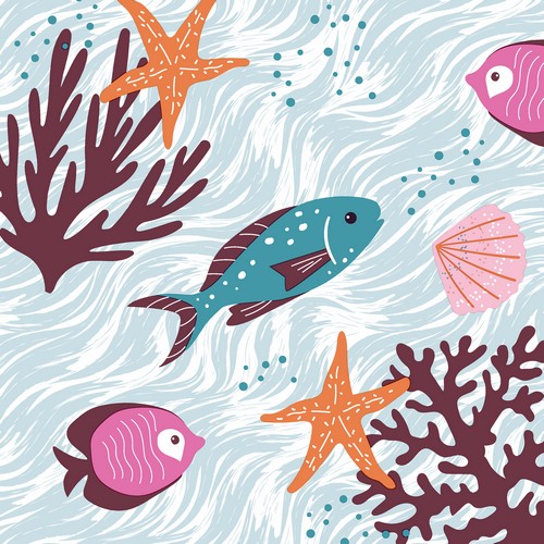 20 Servietten Ocean Safari - Entdecken im Meer 33x33cm