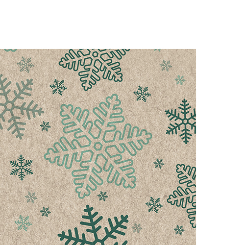 25 kleine Cocktailservietten nachhaltig Snowflakes - Bordüre an Schneekristalle 25x25cm