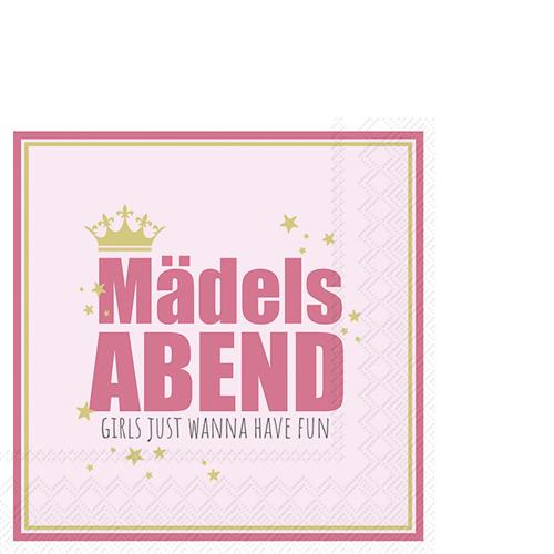 20 kleine Cocktailservietten Mädelsabend gold pink - Girls just wanna have Fun 33x33cm