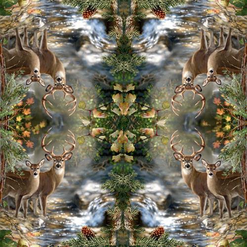 20 Servietten Deers on a creek - Hirsche am Bach 33x33cm