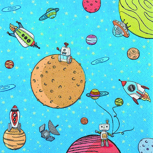 RP 20 Servietten Up in Space - Ab ins Weltall 33x33cm