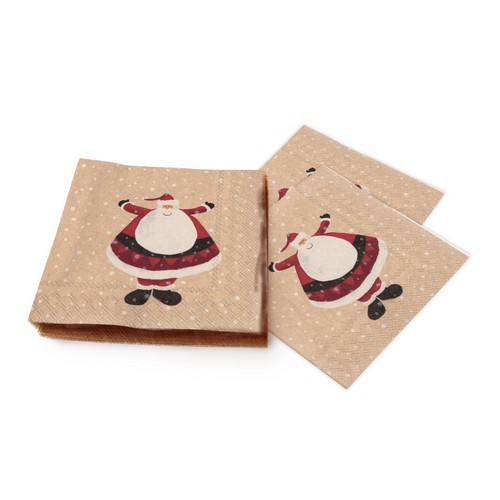 20 Servietten Recycling-Papier Nico - Santa im Schneefall 33x33cm