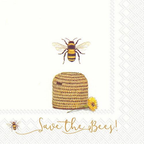 20 Servietten Save the Bees! - Bienen schützen 33x33cm