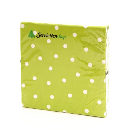 Servietten gepunktet grün Punkte