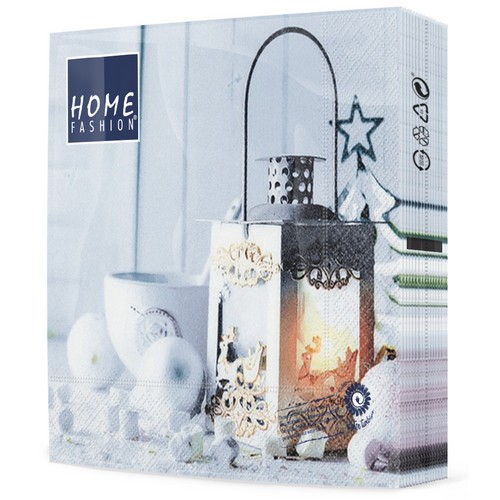 20 Servietten White Lantern - Leuchtende Weihnachtslaterne 33x33cm