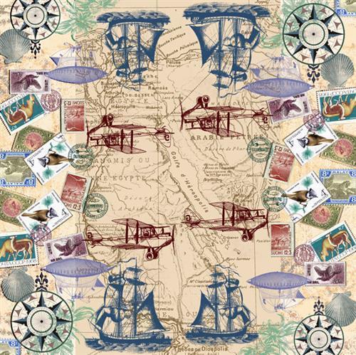 20 Servietten Around the world - Um die Welt 33x33cm