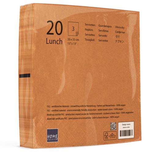 RP 20 Servietten Perl Effect copper - kupfer 33x33cm