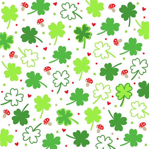 20 Servietten Lucky Day - Verstreute Kleeblätter 33x33cm