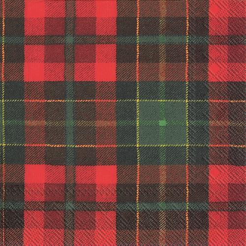 20 Servietten Tartan red - Warmes Karomuster 33x33cm