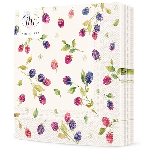 20 Servietten Berrylicious cream - Gemischte Beeren 33x33cm