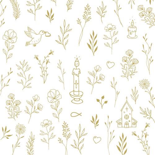 20 Servietten Harmony - Kleine kirchliche Symbole 33x33cm