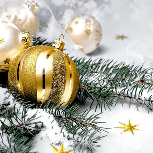 20 Servietten Twig And Bauble - Kugeln an Tannenzweig 33x33cm