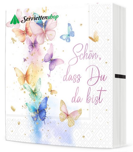 20 Servietten Butterfly coloured festival - Buntes Schmetterlingsfest 33x33cm