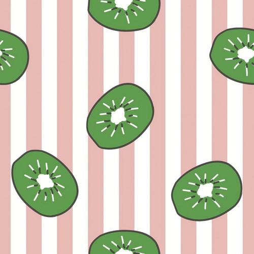 20 Servietten Kiwi lines - Kiwis auf Streifen 33x33cm