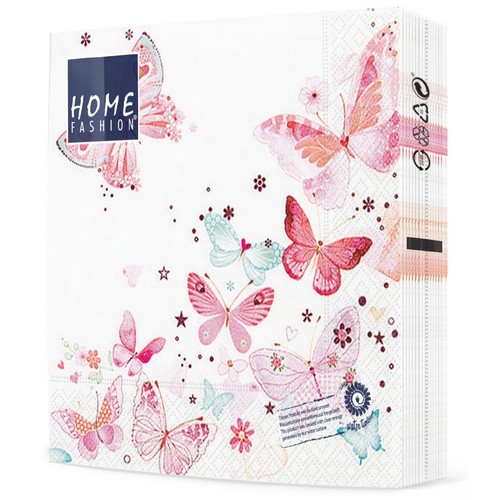 20 Servietten Lovely Butterflies - Reizende Schmetterlinge 33x33cm