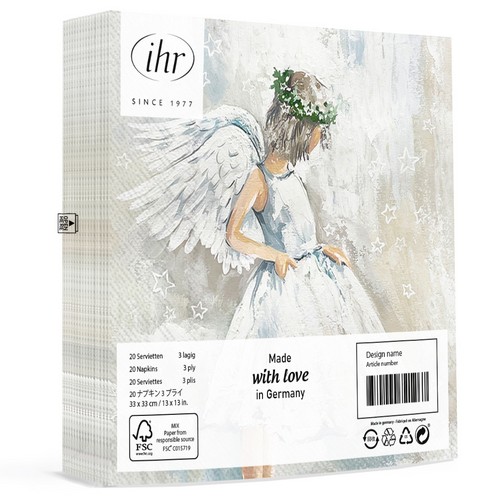 20 Servietten My Angel - Reiner, ruhiger Engel 33x33cm