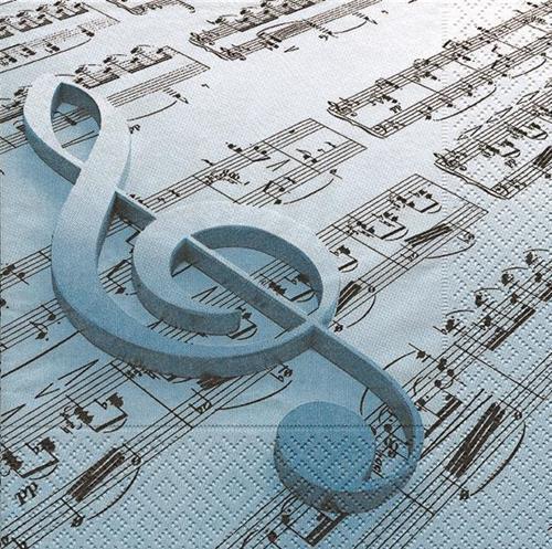 20 Servietten Music is the key 33x33cm