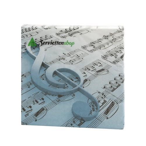Motivservietten Musik Noten